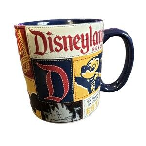 Disneyland Resort Mug Coffee Patchwork Mug Vintage 1955 Retro 14oz Excellent Vtg